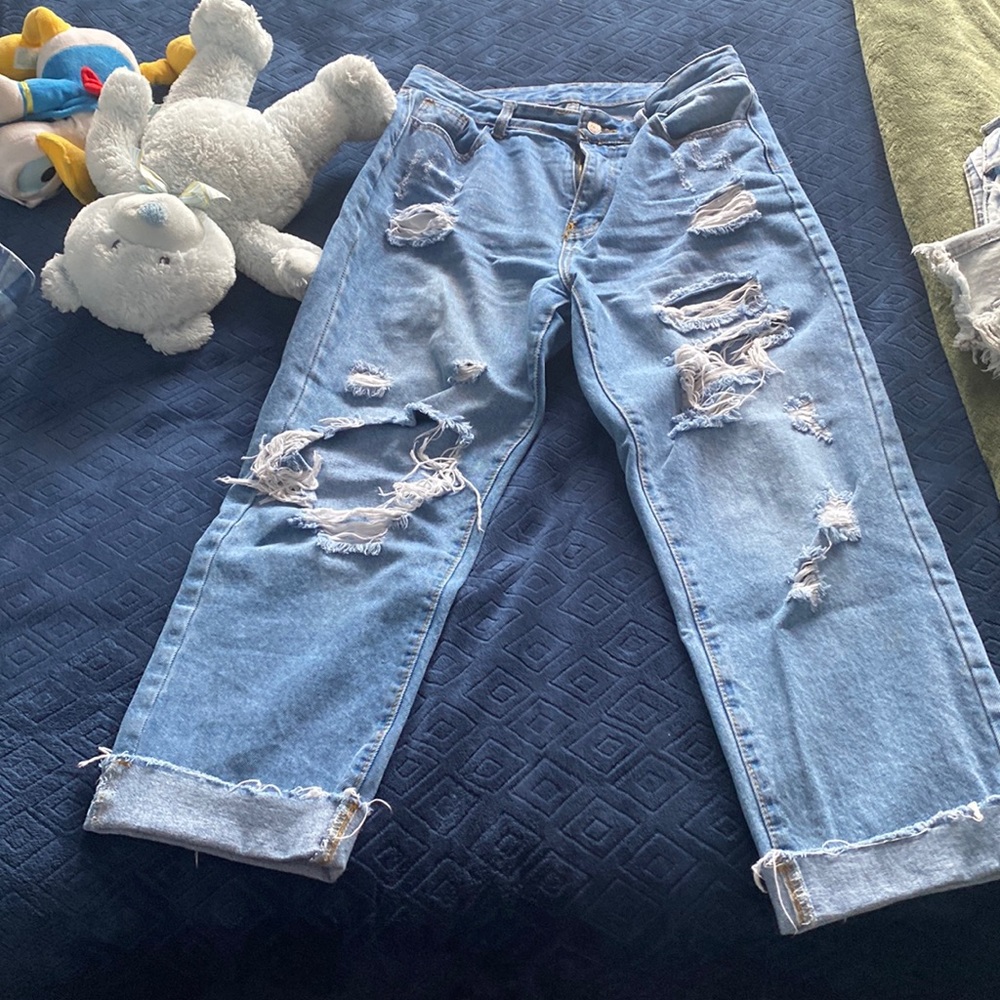 Mom jeans, wide leg
